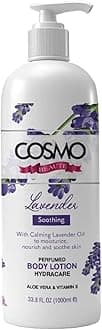 Cosmo Beaute Lavender Luxurious Perfumed Body Lotion 1000ml, With Calming Lavender Oils to Moisturize, Nourish & Soothe Skin, Glowing, Hydration, Aloe Vera, Vitamin E, Skin Care Lotions