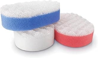 Bath Massage Sponge for Adults - Exfoliating Body Shower Scrubber - Doubled Sided exfloating Massage Sponge- Family Pack of 3