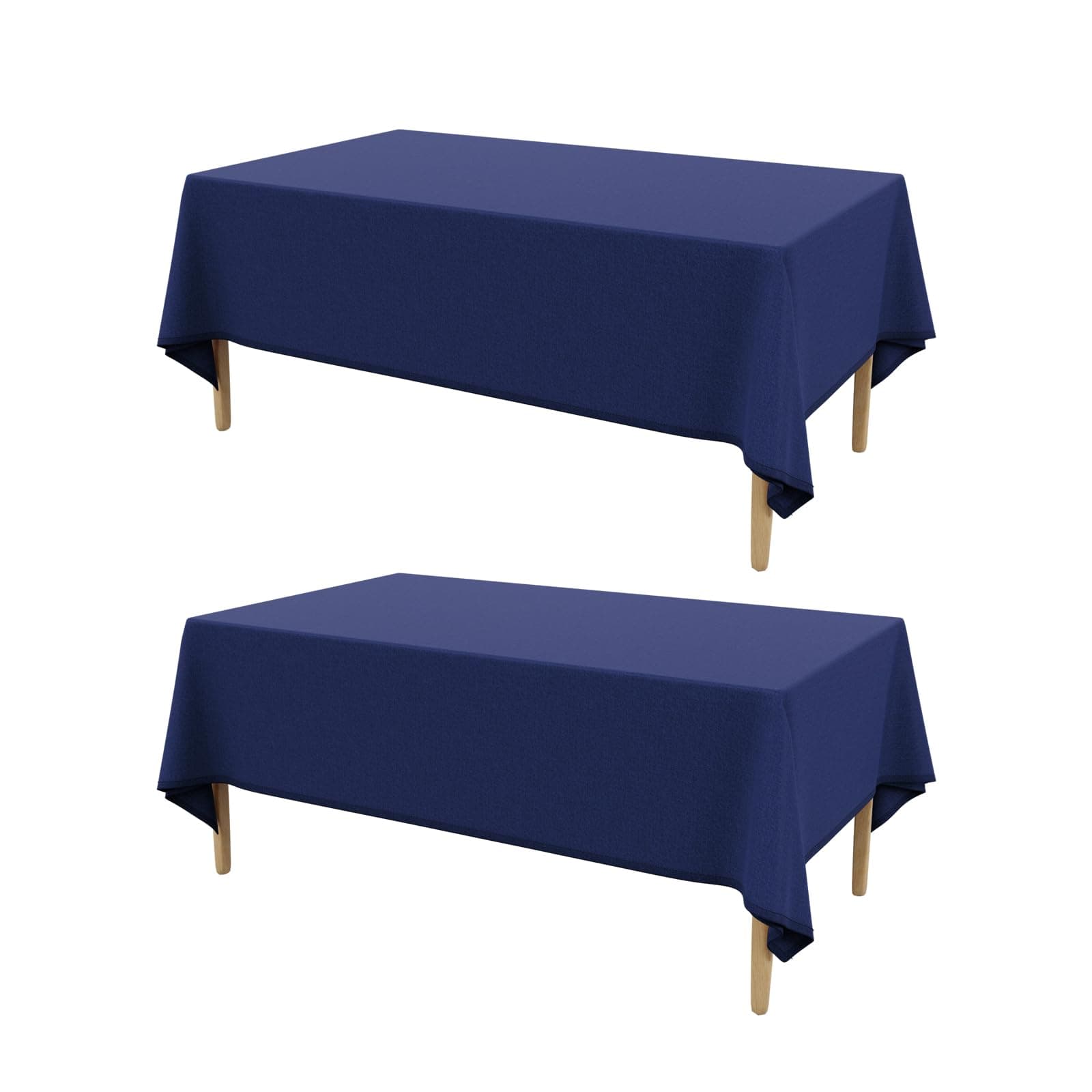 AUSSPVOCT 2 Pcs Textured Linen Table Cloth for Rectangle Table - 52x70 Inch Cloth Tablecloth Rectangular Waterproof Washable Fabric Dining Table Cover for Christmas Holiday Party Kitchen Decor