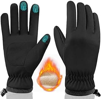 HiramexWinter Gloves for Women Men, Windproof Waterproof Warm Gloves for Cold Weather, Full Palm Touch Screen Warm Gloves for Running Cycling