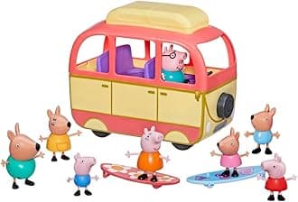 Peppa Pig Peppa Visits Australia Campervan Vehicle Preschool Toy; Includes 8 Figures, 4 Accessories, for Ages 3 and Up