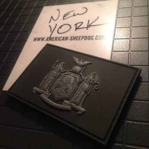 American SheepdogNew York State Flag PVC Patch - Ghost Edition