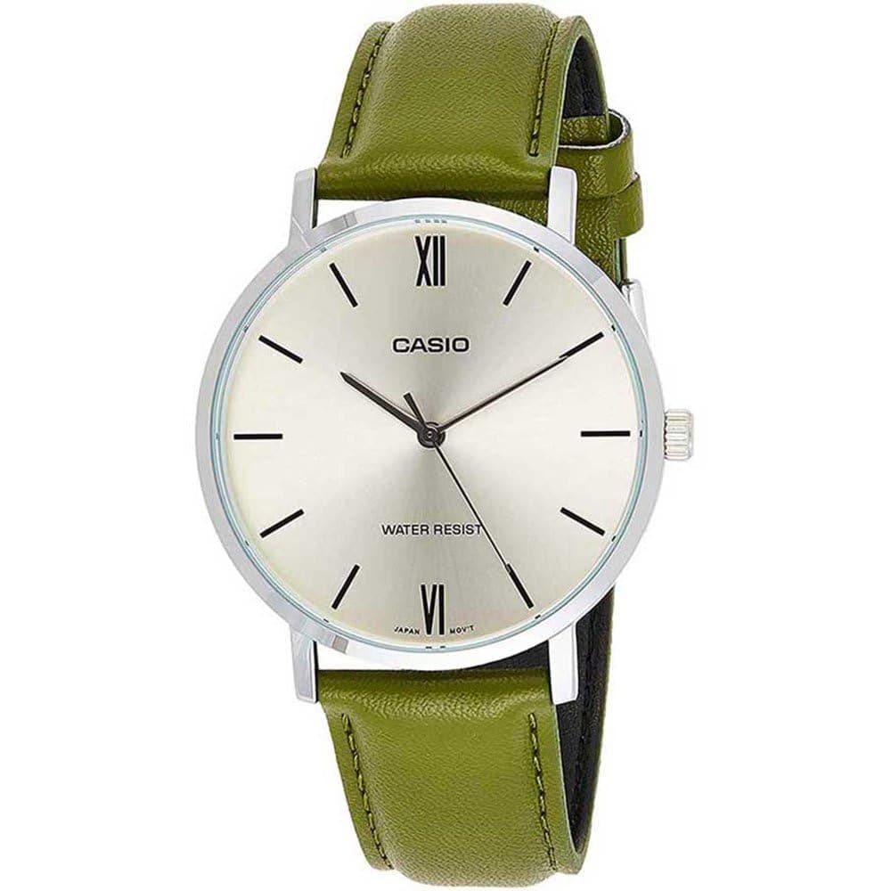 Men's Japanese Quartz Watch MTP-VT01L-3B, Green, Analogue Watch, Quartz Movement