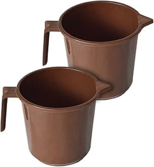 Kuber Industries Plastic Lightweight, Unbreakable Bathroom Mug 1.5 litre (Brown, Pack of 2)