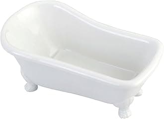 Kingston Brass BATUBW 7-Inch Length Ceramic Tub Miniature with Feet, White
