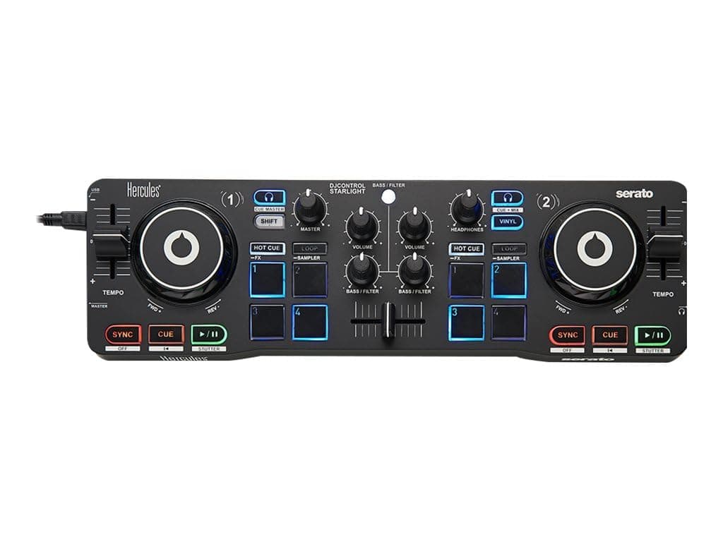 DJControl Starlight – Compact DJ Controller with Built-in Light Show and Professional Features
