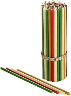 Thin Taper Beeswax Candles - Honey-Scented, Decorative Candles Ideal for Birthday Decoration or Church Prayers - 4 Colors Drip Free, Tall & Smokeless Pack of 60 pcs, 6.5 x 0.22 inch