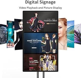 55 inch Capacitive Multi-Touch Screen Industrial Monitor, 16:9 Display 1920 x 1080P, Built-in Speakers, USB, VGA, DVI & HD-MI Ports, Digital Signage Displays and Player for Advertising