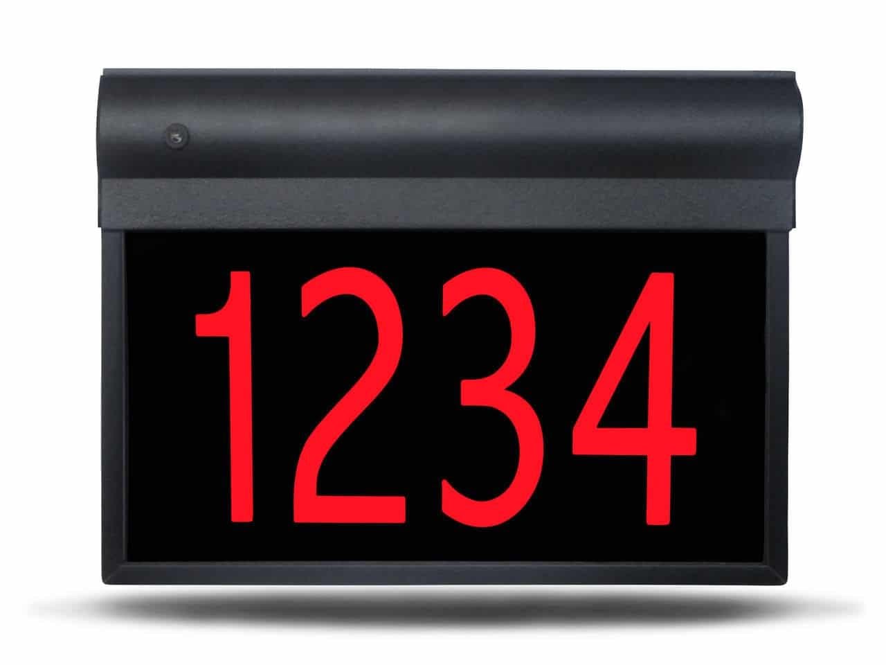 Sight Lights Personalized and Customized Illuminated LED Address Sign, Modern Style, 17 Inch, Bright Red