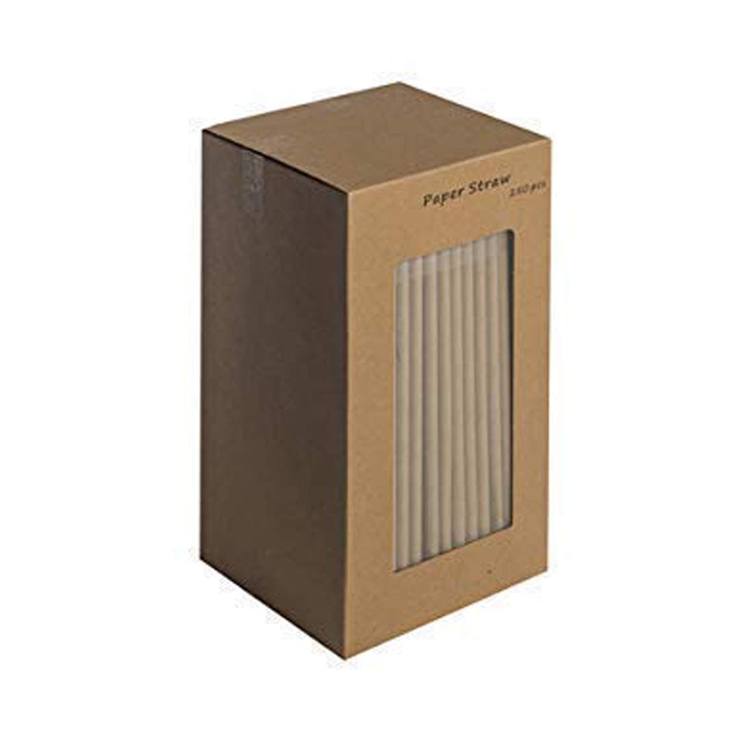 We Can Source It Ltd - Brown Kraft Paper Straws - 100% Biodegradable, Compostable, Eco-Friendly Disposable - For Cocktails, Tumblers - Drinking, Party - 8inch/200mm - 250pc in 1 Box
