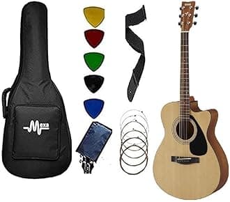 FS80C Meranti Acoustic Guitar Cutaway Concert Body With Mexa Sponge Bag, Guitar Belt, Guitar Stand, String Set & Plectrums.(NT)