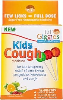 Kids Medicated Lollipops - Sweet Gentle Relief for Kids & Non-drowsy - Kids Cough, Sore Throat, Congestion & Hoarseness - Homeopathic Remedy Children's Love - Apple, Cherry & Orange 12 CT