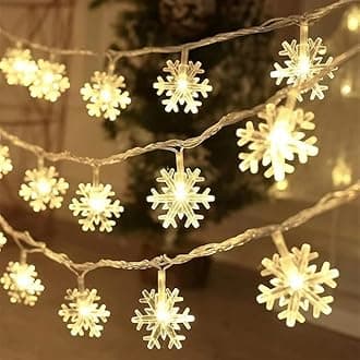XERGY Snow Fake String Fairy 16 Led Lights Outdoor and Indoor for Home Decoration Light, Diwali Lights & Christmas, Party (Warm White, Electric with Cord)