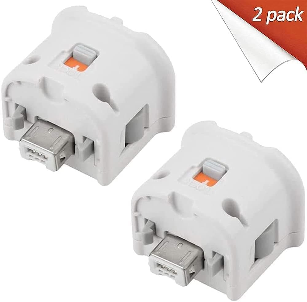 Wii Motion Plus Adapter Sensor Accelerator Attachment for Nintendo Wii U Controller - White (2 Pack)