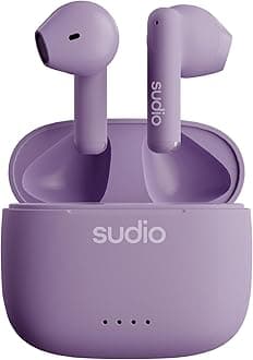 SUDIO A1 (Purple) Wireless Earphones, Open Earphones, Bluetooth 5.3, IOS and Android Compatible, IPX4 Level, Waterproof Design, Scandinavian Design, SDGs, Sustainable, Gift