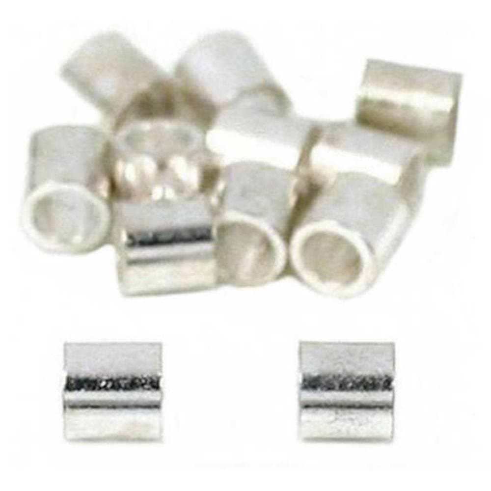 12 Beading Stringing Parts Silver Plated Crimp Beads