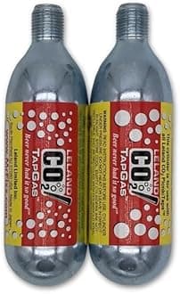 Leland CO2 Beverage Cartridge, 74 gram, 5/8" Threaded, Disposable, 2-Pack