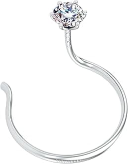 - HighSpark 92.5 Sterling Silver Nose Pin for Women | Simple & Elegant Nose Piercing for Women & Girls | Lovely Gift