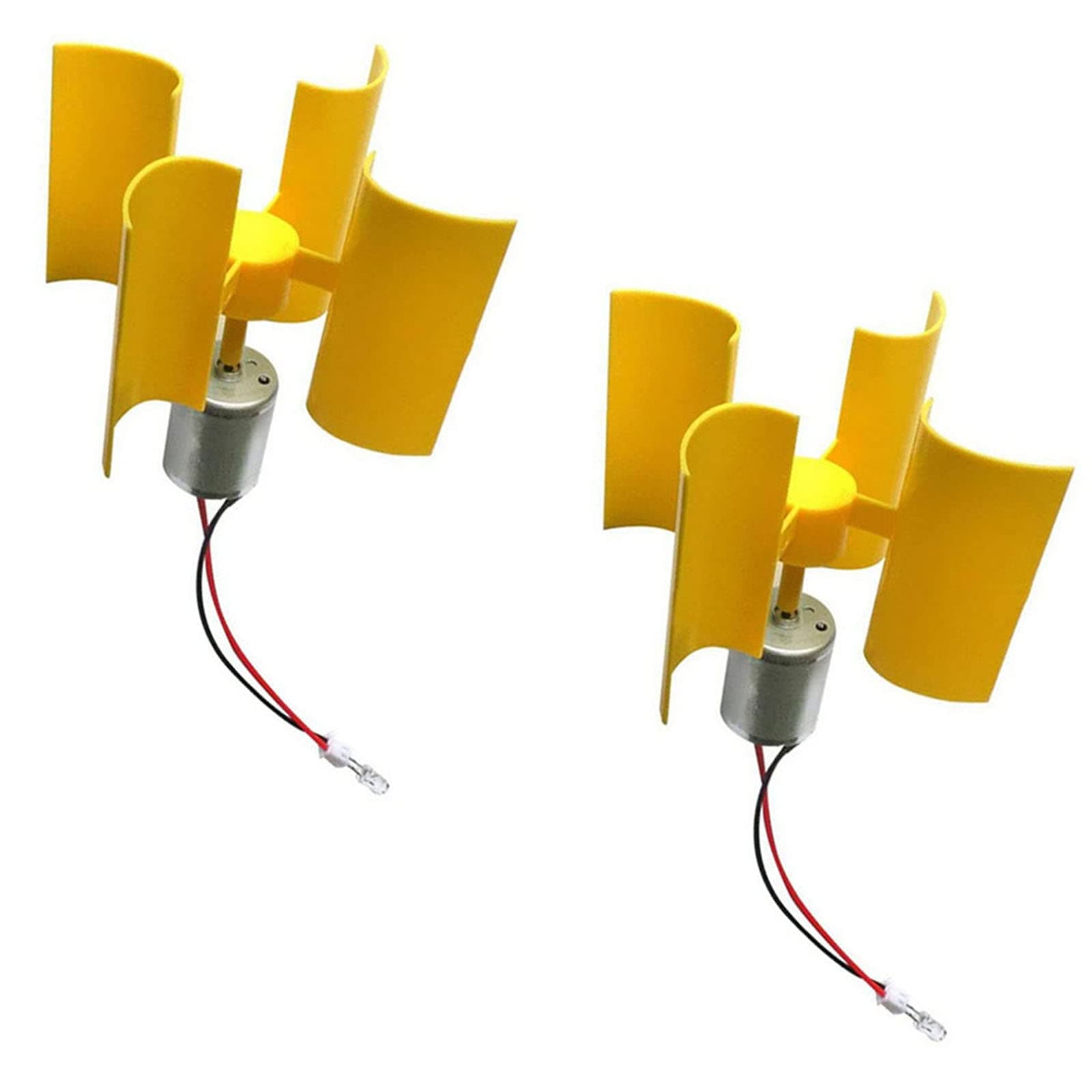 2Pcs Vertical Axis Wind Turbine Generator Model, Desktop Wind Power Generation Mechanical Assembly Kit, Wind Energy Operation Principle Display Ornament for Desktop Research & Decor