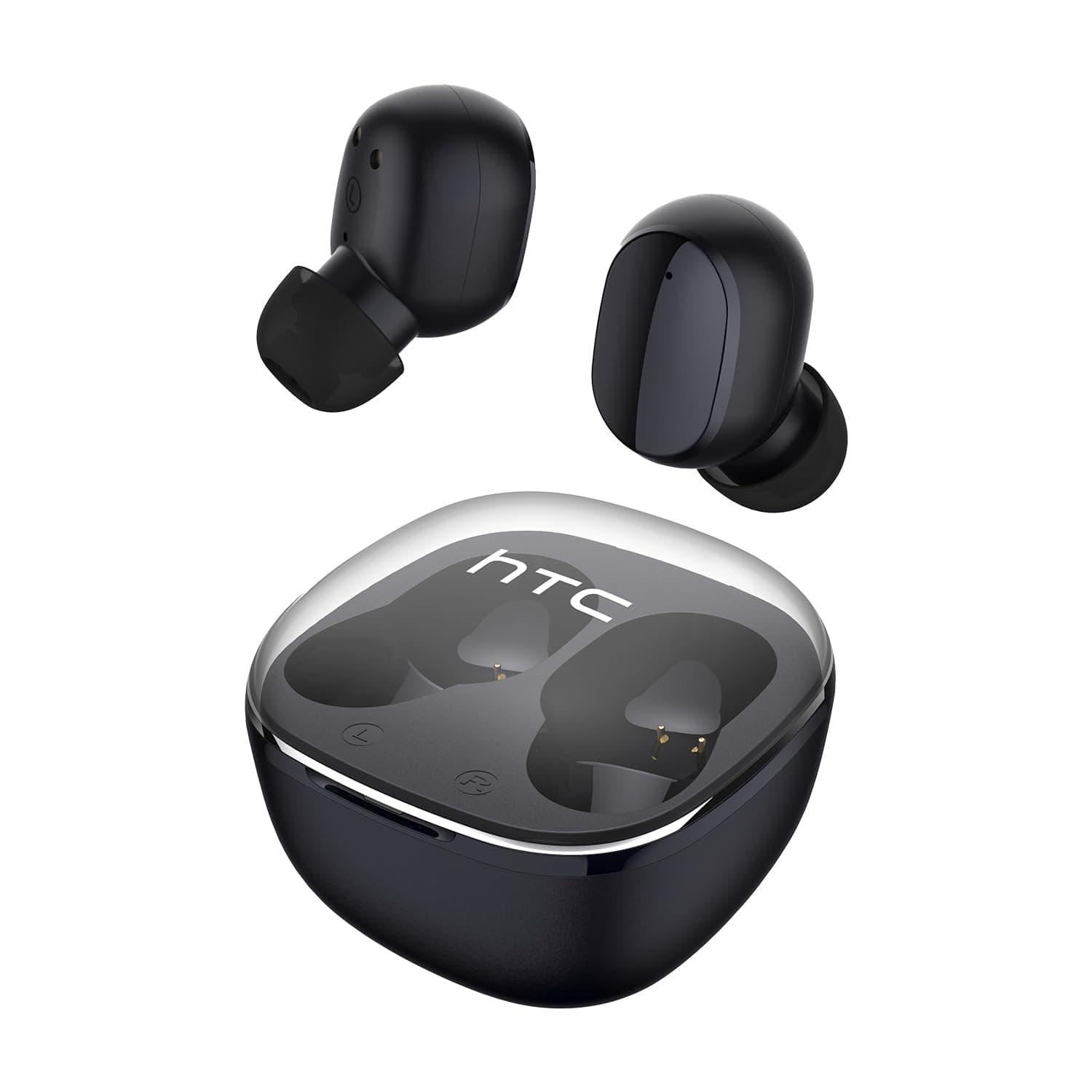 True Wireless Earbuds 6 Bluetooth 5.3 in Ear Stereo Headphones Touch Control with Built-in Microphone, Wireless Noise Cancelling Earbuds 22H Playtime with Charging Case for Android and iOS- Black