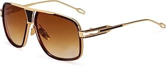 Sunglasses for Men Oversize Classic Black Shades Goggle Retro Gold Alloy Frame Sun Glasses