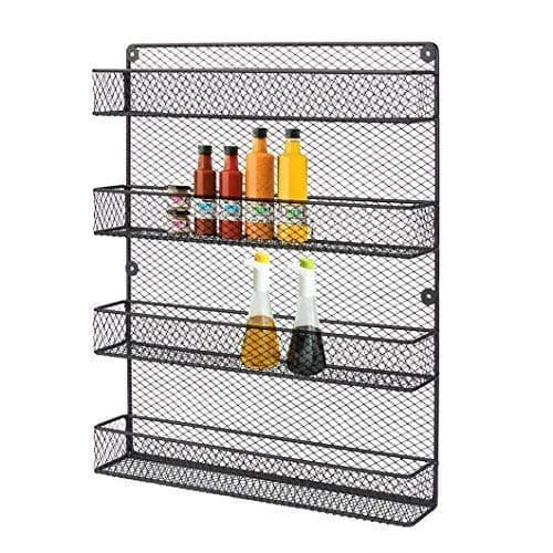 HLC 2 Tier Wall Mount Spice Rack 2 pieces Organizer Country Metal Kitchen Wire Kitchen Spice Storage Shelf(2 pcs)