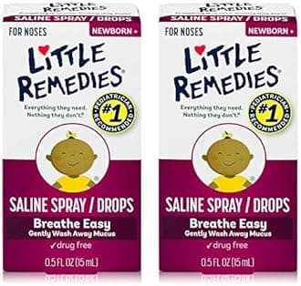 Little RemediesSaline Spray and Drops, Safe for Newborns, 0.5 fl oz (Pack of 2)