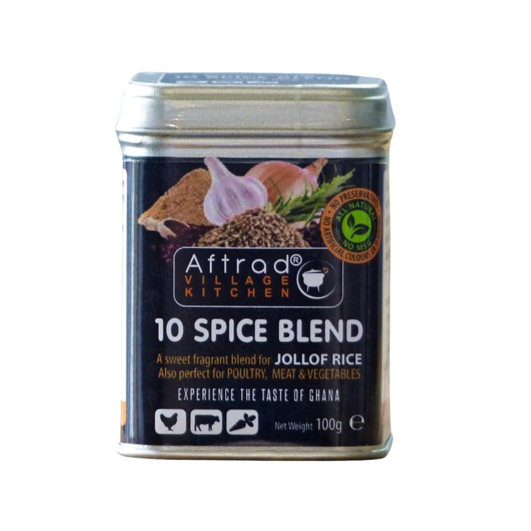 10 Spice Blend - Authentic Multi Purpose Spice Mix with No Additives or Preservatives - Natural West African Seasoning for Jollof Rice, Poultry, Meat & Vegetables | 100g