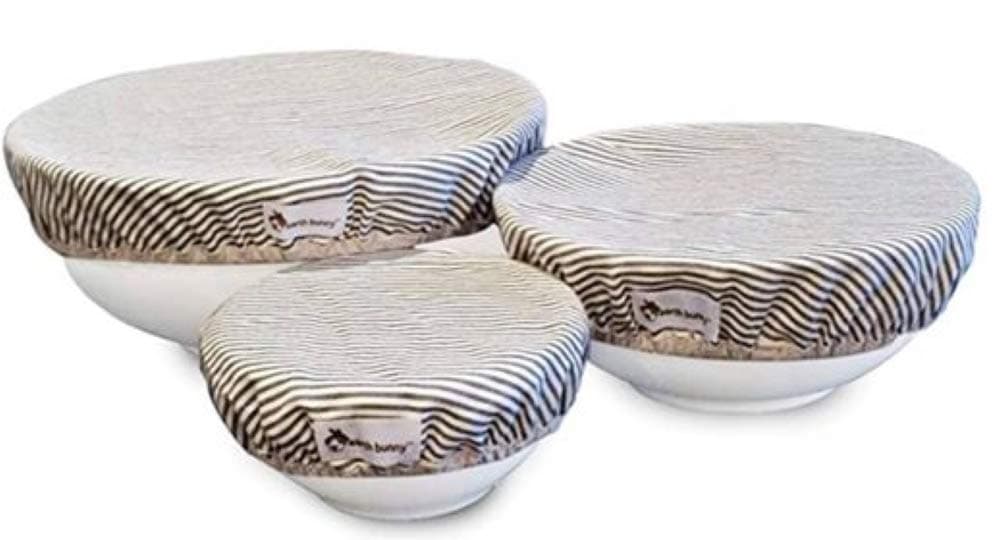 EarthBunny Fabric Bowl Covers (Blue Stripes)