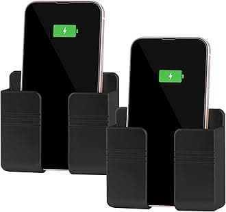 CEI&BPY 2 x Wall Mount Phone Holder, Self Adhesive Phone Holder for Shower/Charging, Compatible with iPhone and Android