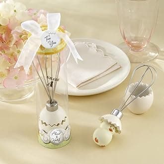 Kate Aspen 4PCS About to Hatch Stainless-Steel Egg Whisk in Showcase Gift Box, Hostess/Guest Gift, Party Souvenir Favor Decorations for Baby Showers & Children Party