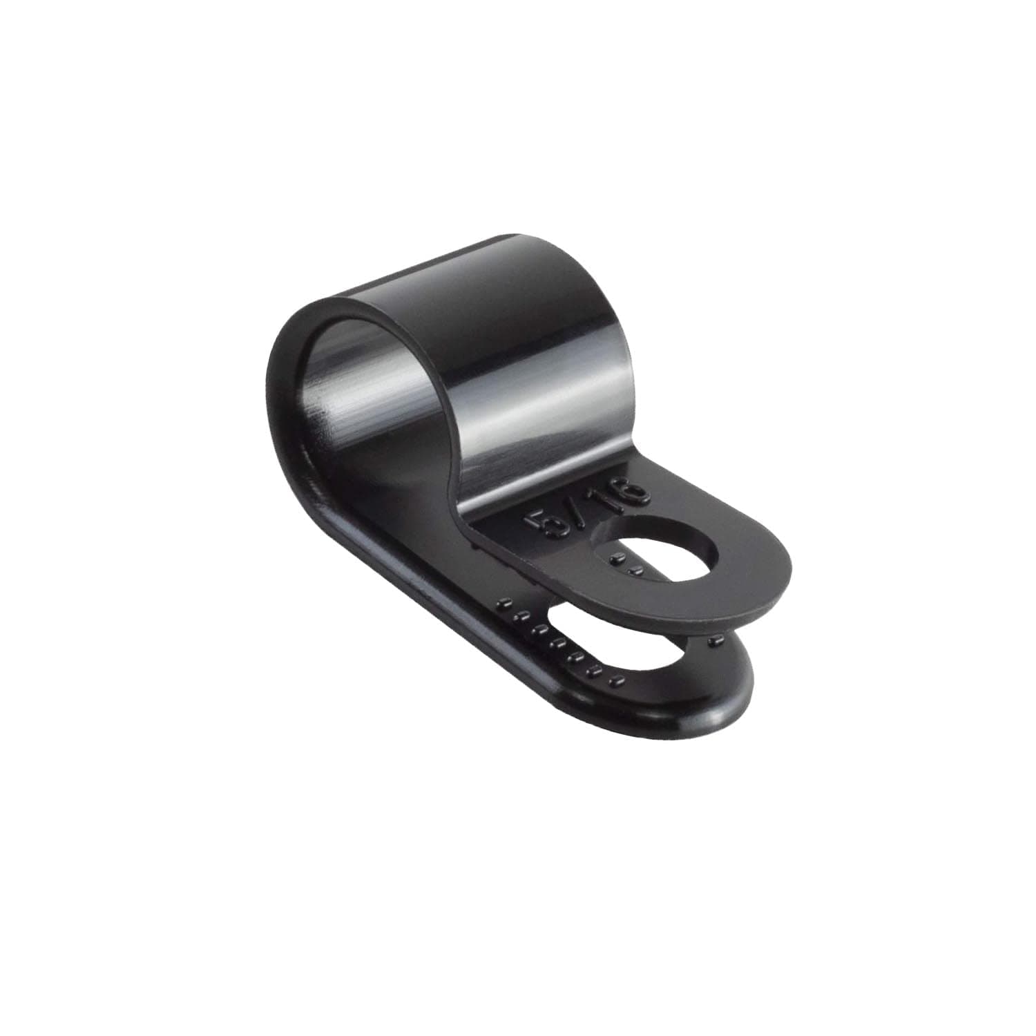 KafTon 100 Pack 3/16" (4.8mm) Black Nylon Plastic P Clips - Fasteners for Conduit, Cable, Tubing & Sleeving