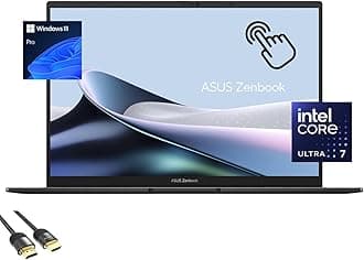 ASUS Zenbook Laptop, 14” WUXGA OLED Touchscreen Display, Intel Core Ultra 7-155H (Up to 4.8Ghz), Intel Arc Graphics, 16GB RAM, 512GB PCIe 4.0, WiFi 6E, Backlit KB, TB 4, PDG HDMI Cable, Win 11 Pro