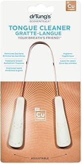 DrTung’s Copper Tongue Scraper - Tongue Cleaner for Adults, Kids, Helps Freshens Breath, Easy to Use Comfort Grip Handle, Comes with Travel Case - Copper Tongue Scrapers (1 Count)