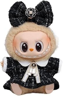 Labubu Clothes Desinger Compatitable with Labubu, Clothes for Labubu Dolls, Labubu Outfits, Cute Labubu Clothing and Accessories Set (LBB-C-Black)