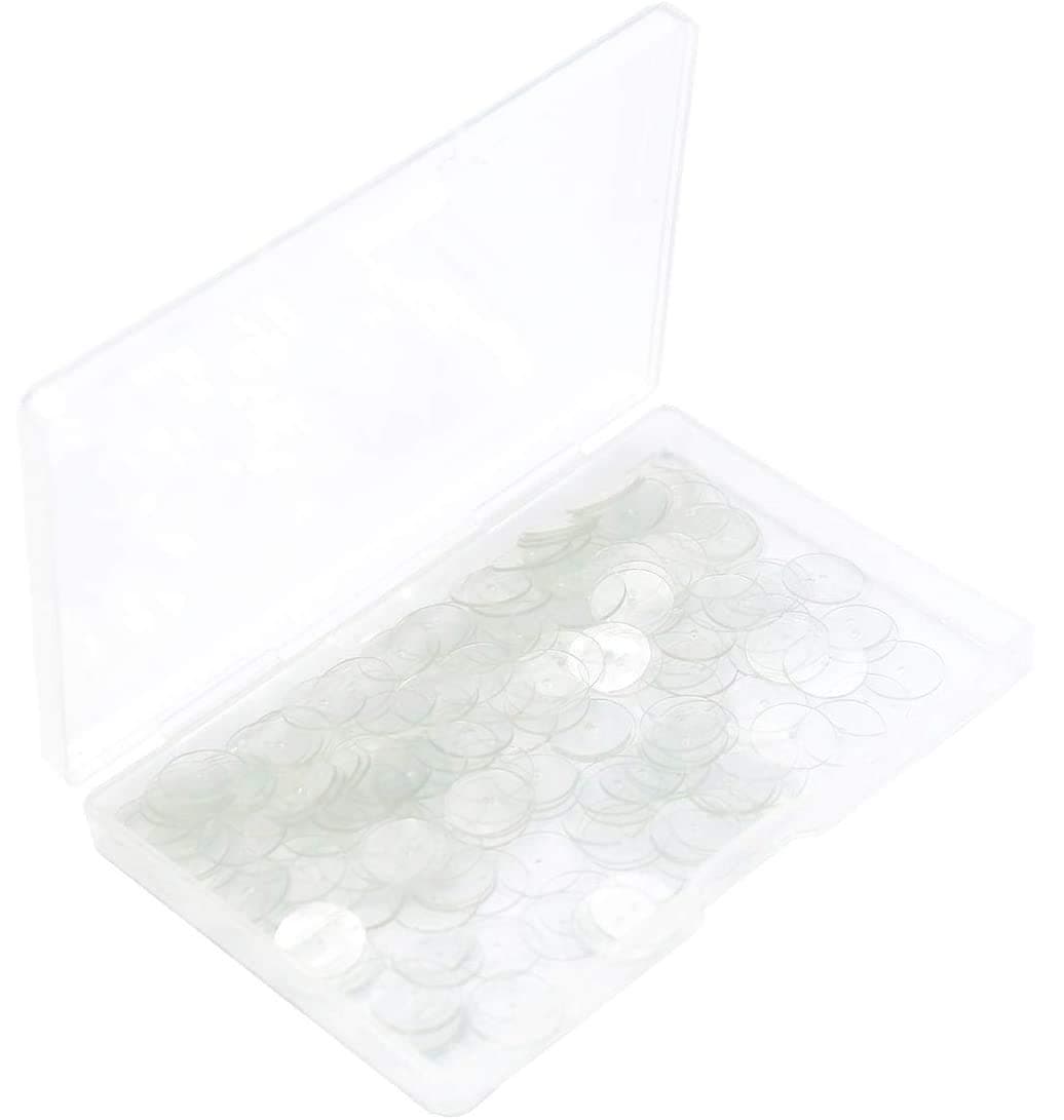 200 Pieces Plastic Discs for Earring Backs, Clear Disc Pads to Stabilize Earrings, One Storage Box Included