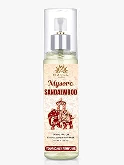 Mysore Sandalwood Spray Perfumed For Men And Women | Pocket Perfume | Eau De Parfum | Best Gifting Long Lasting Luxury Scent | Daily use fragrance | (105ml)