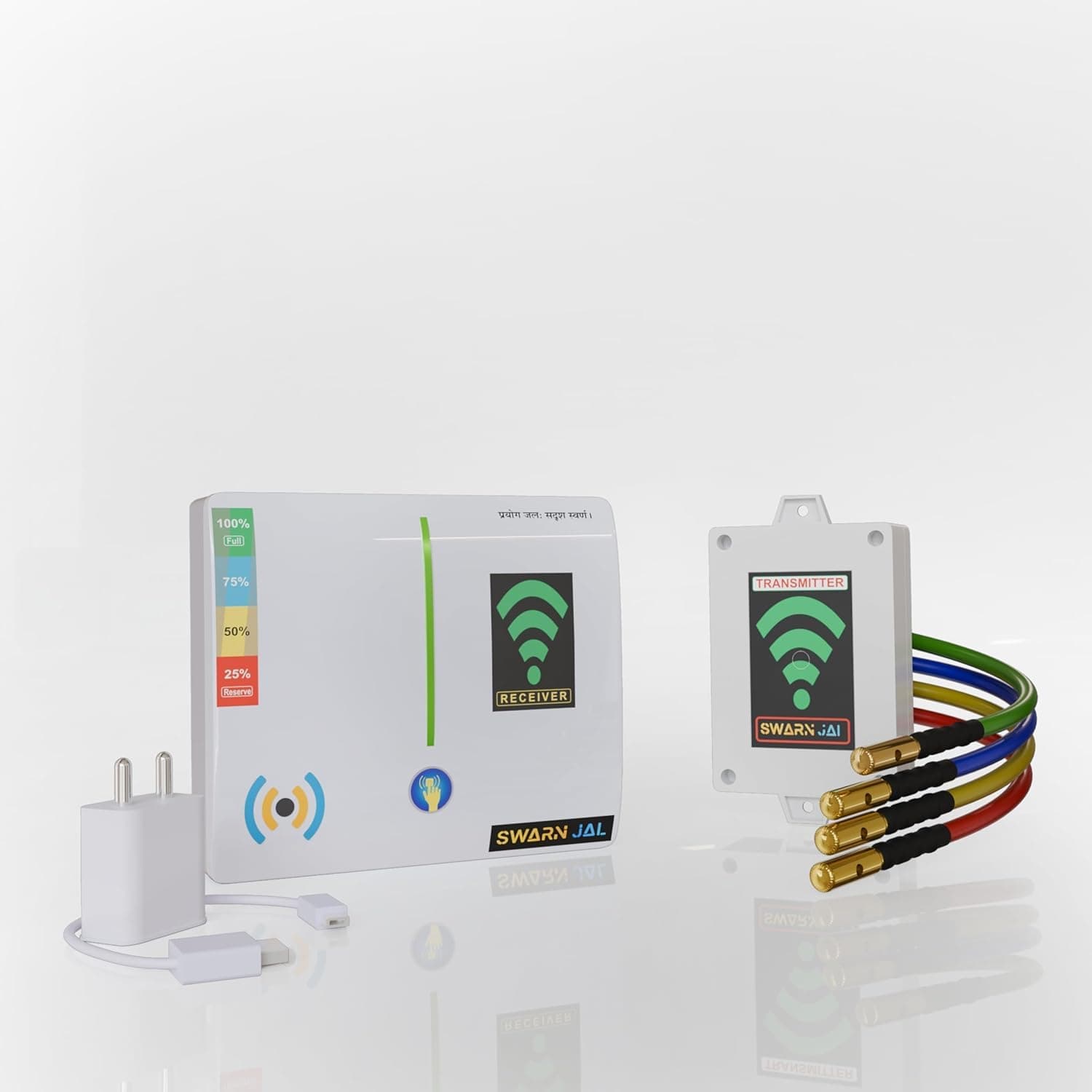 (Model: WL-A-RA10F) Wireless Water Level Indicator with Overflow and Empty Alarm (Wireless Indicator & Alarm, 2 Km / 10 Floors Range) (Patented Technology)