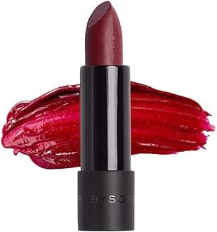 Semi-Matte Lipstick for Women All Indian Tones- Highly Pigmented, Moisturizing, Non Drying, Lightweight and Long Lasting- Lip Makeup, Synthetic Chemical Free- Red Burgundy, 3.7g