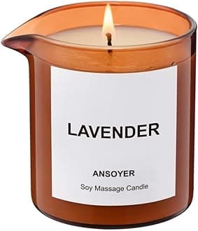 Massage Oil Candle| Massage Oil for Massage Therapy| Massage Lotion Candle| 8 OZ| Amazing Gift for Men or Women (Lavender)