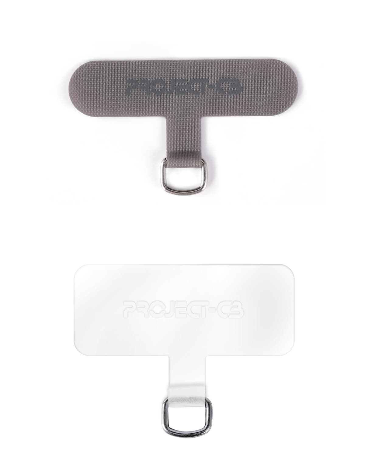 project-cb Phone Tether Tab 2,Clear Tab for Lanyard,Universal Stra Patch Without Adhesive,Lanyard Replacement Part for Cell Phone (Gray&Clear)