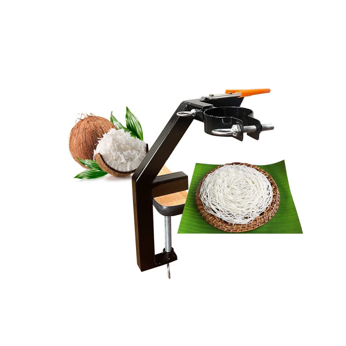 Exora 2 in 1 Coconut Scraper with Kitchen Press Holder Stand,Polyvinyl Chloride