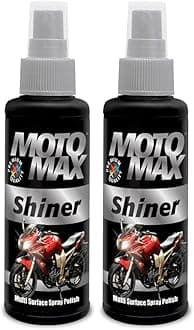 Motomax Shiner Multi surface Spray Polish 100ml, Pack of 2 |Instantly Cleans, Polishes and Shines Motorbikes, Scooters, Cars | Useful for Plastic, Metal, Tyre & Rubber Part