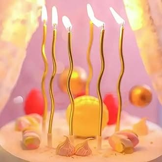 Decorative Birthday Candles for Celebrations, Anniversary, Wedding, Romantic Evening (LIGHT GOLD)