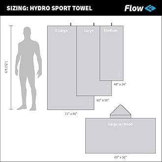 Flow Swim Gear Hydro Sport Towel - Microfiber Quick Dry Swimming Towels for Pool, Triathlon, and Other Water Sports in Medium and Large Sizes (Navy, X-Large (72" X 40"))