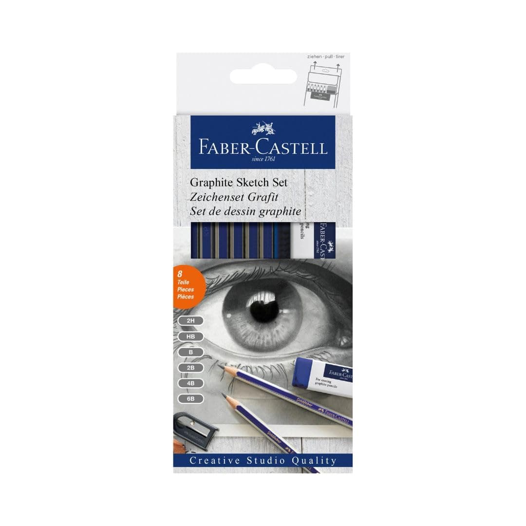 Creative Studio Goldfaber Sketch Set, Graphite, for Art, Craft, Drawing, Sketching, Home, School, University, Colouring