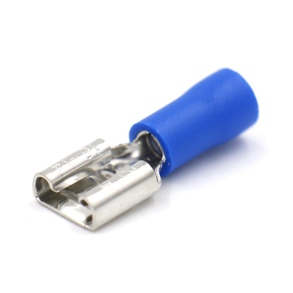 Balmann Blade Receptacles Blue Pin Size 6.3 mm Crimp Terminals Insulated for Electronics and Hobby – CABLE LUGS Pack of 50