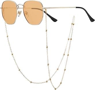 Veda Tinda Vision Sunglasses for Women Trendy Retro 70s 90s Womens Oval and Square Shades UV400 Protection with Glasses Chain