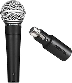 Shure SM58-LC Microphone Bundle with MVX2U XLR-to-USB Digital Interface with Headphone Jack, Integrated Pre-amp with 60dB Gain Control, Zero-Latency Monitoring, 48V Phantom Power and USB-C Cable