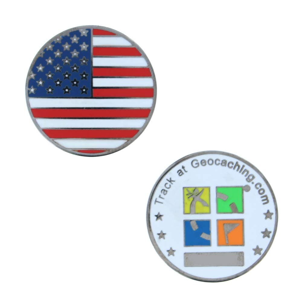 USA Flag Micro Geocoin (BN)
